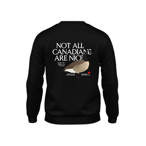 Unisex Black Cotton Goose Crewneck