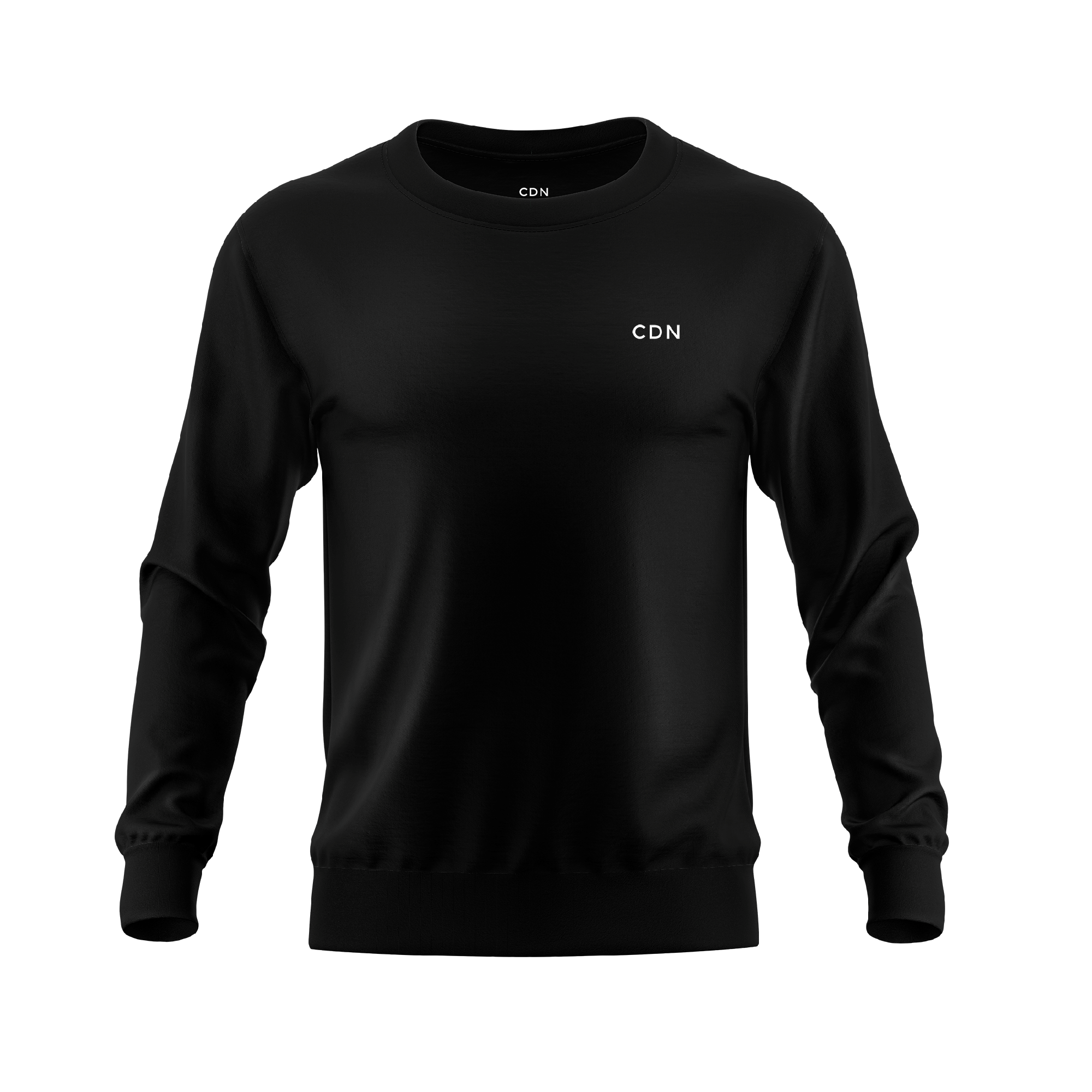 Unisex Black Cotton Goose Crewneck