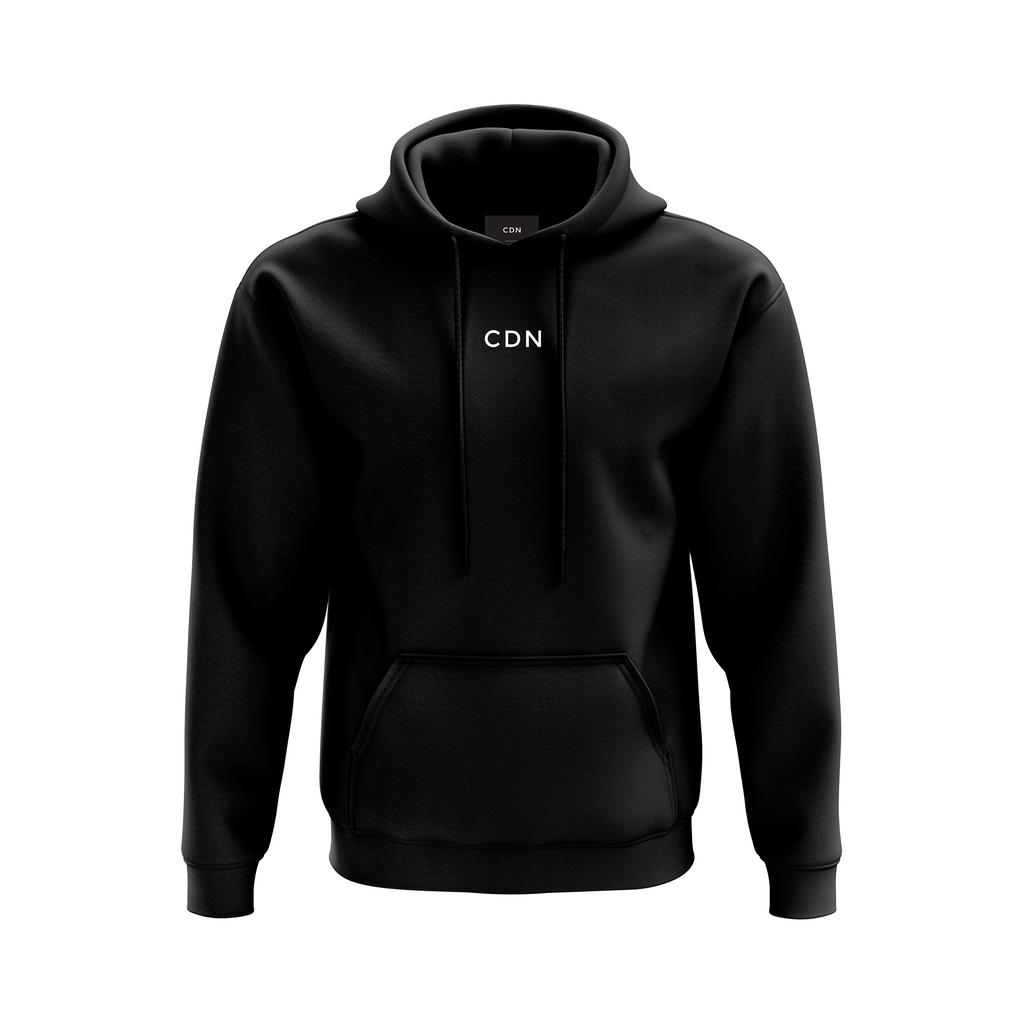 Unisex Black Cotton Stitch Hoodie