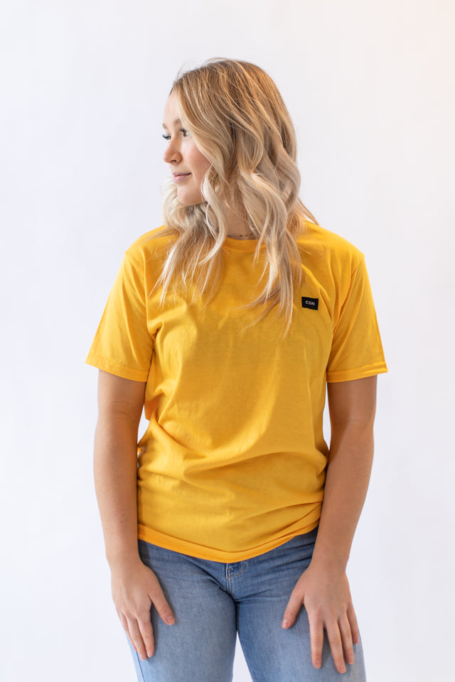 Unisex Gold Cotton Patch Tee