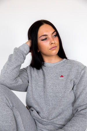 Unisex Marble Grey Crown Crewneck