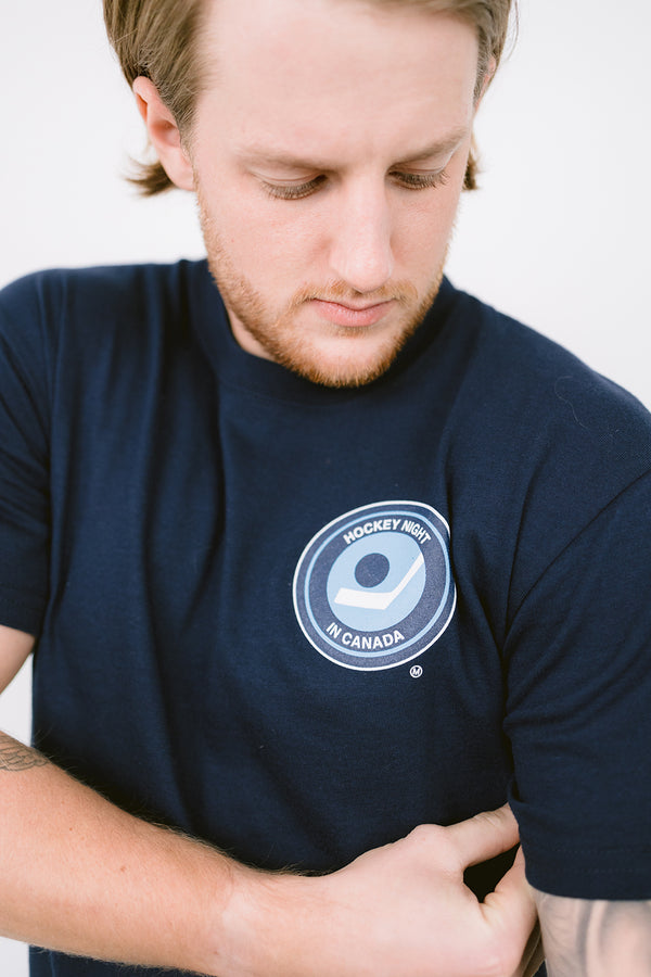 Unisex Retro Hockey Night in Canada Navy Cotton Tee