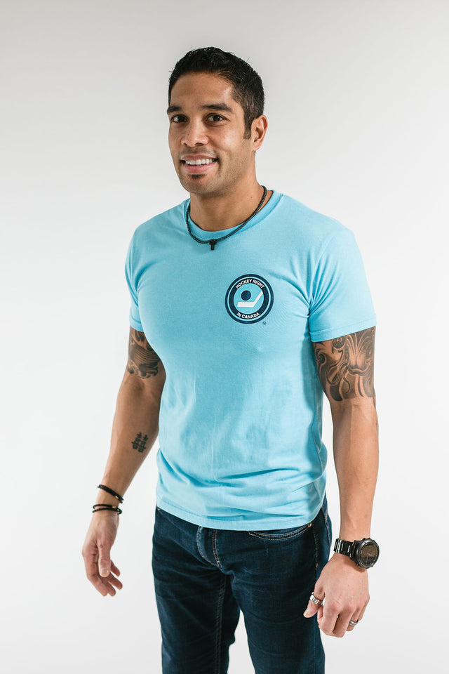 Unisex Retro Hockey Night in Canada Powder Blue Cotton Tee