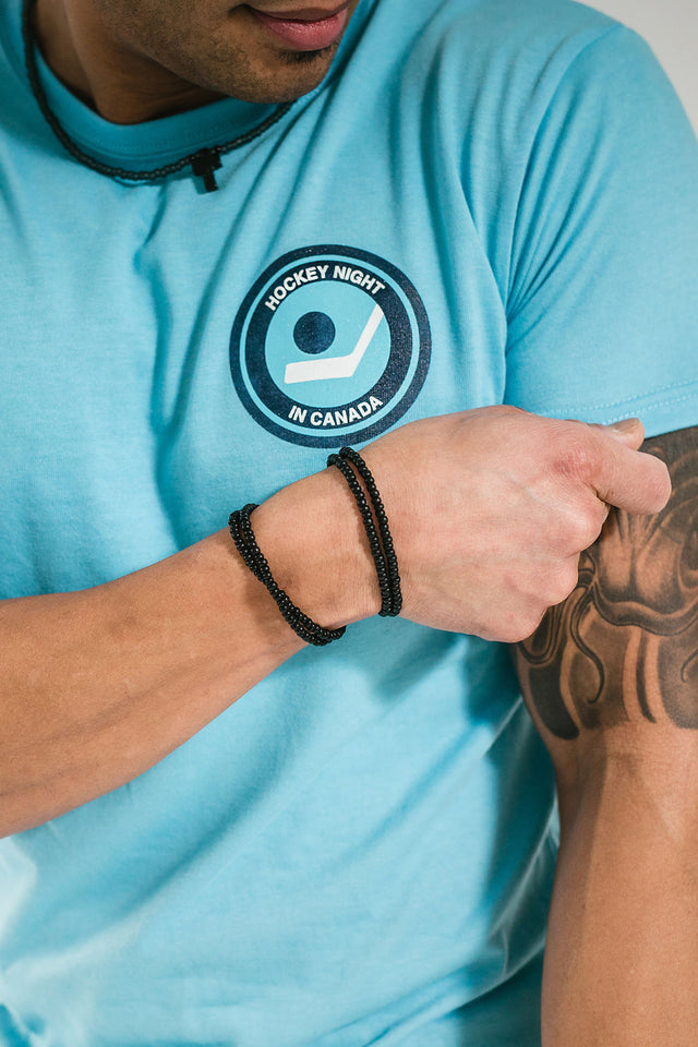 Unisex Retro Hockey Night in Canada Powder Blue Cotton Tee