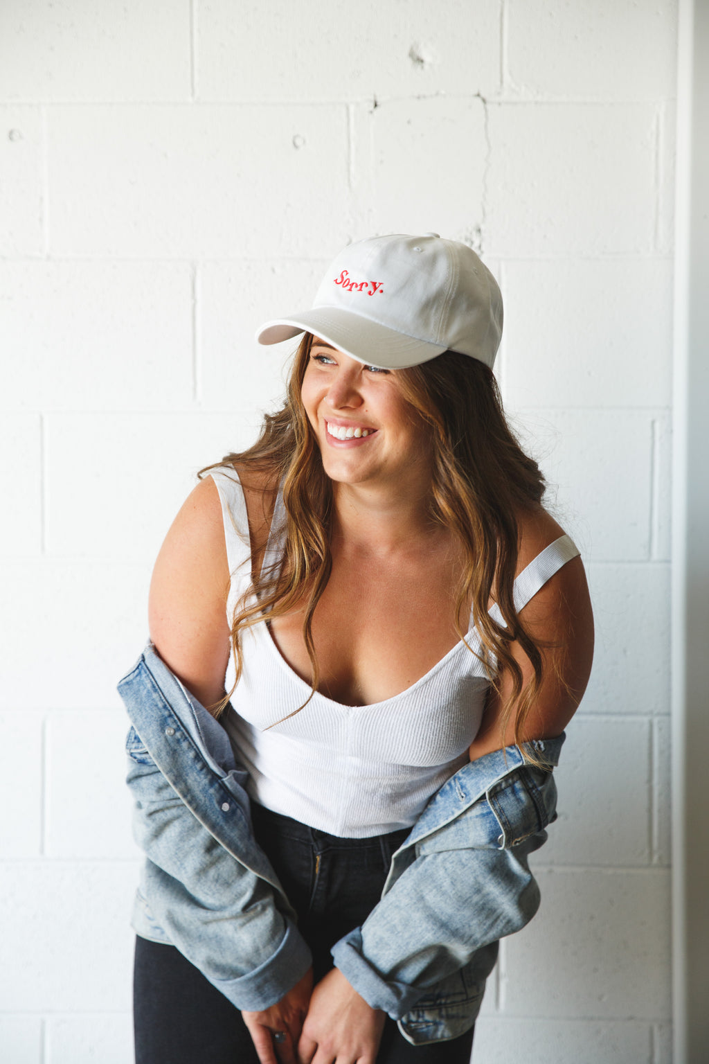 White 'Sorry' Dad Hat