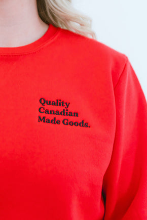 Unisex Red Character Cotton Crewneck
